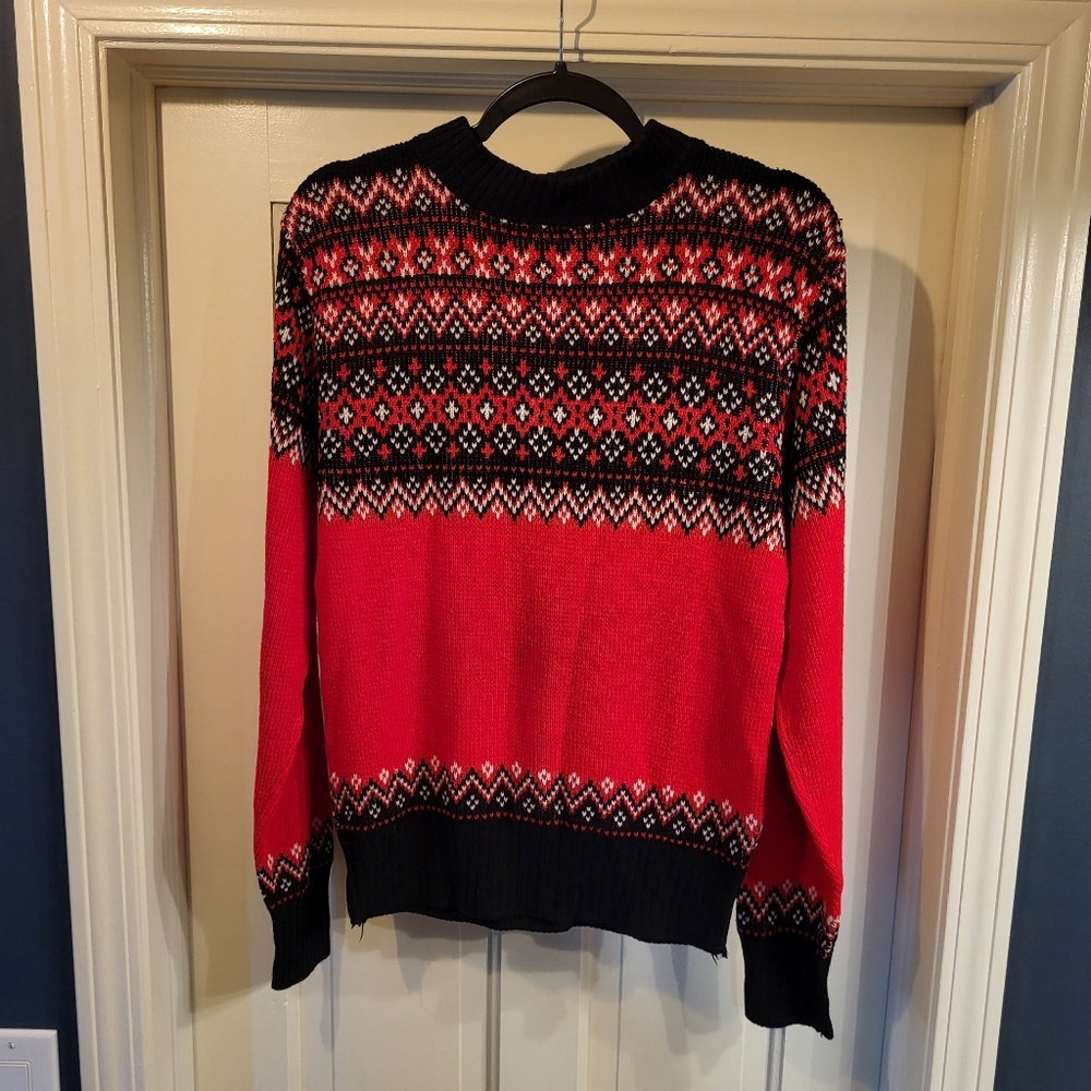 Vintage Robert Bruce Scandinavian Design Acrylic Ski Sweater Size Med